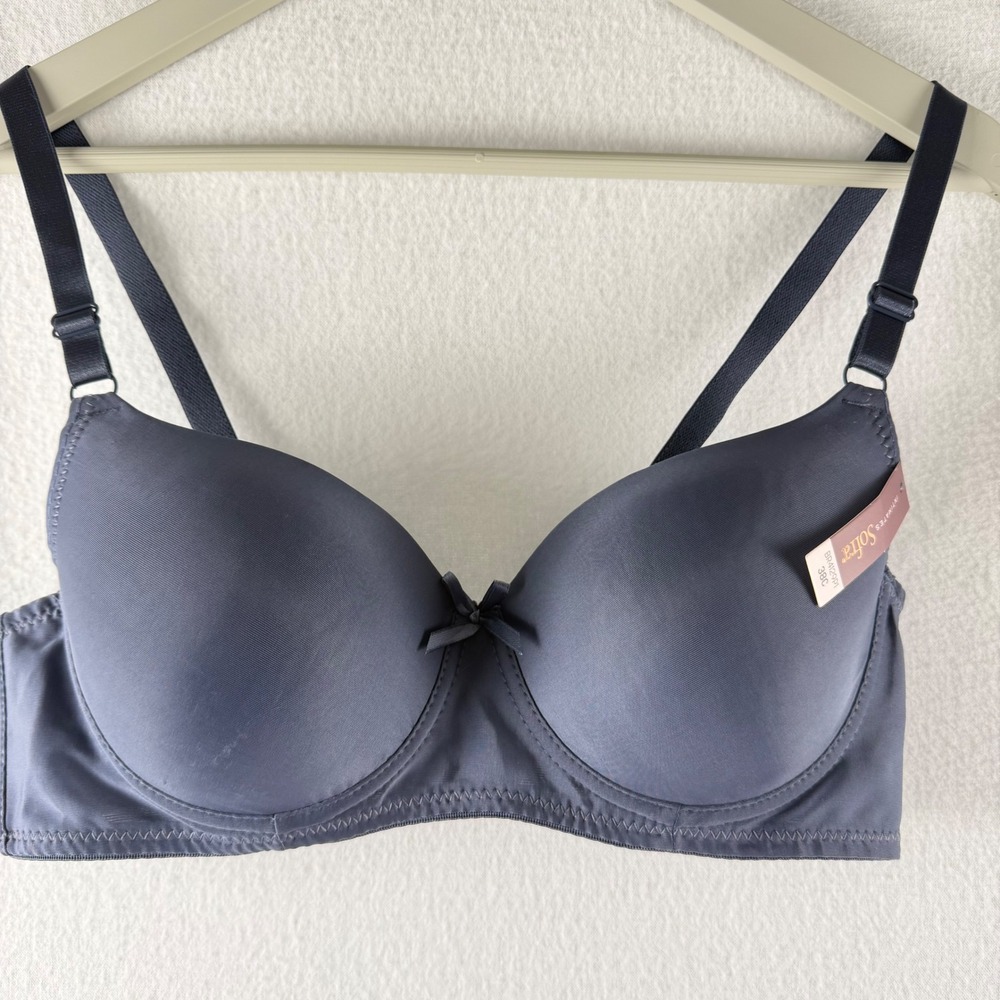 NWT Sofra Intimates Blue Gray Padded Underwire T-Shirt Bra 38C BR4129P1